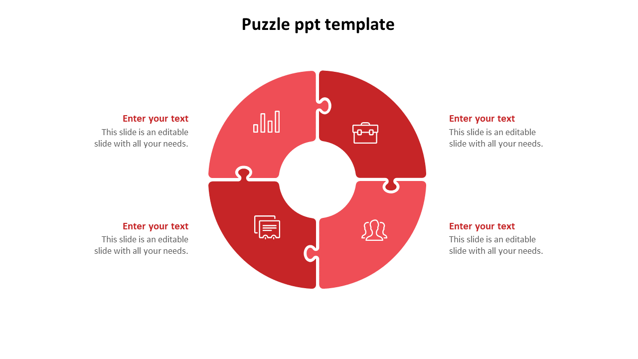 Free - Effective Puzzle PPT Template For Presentation Slides